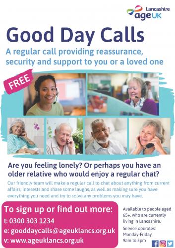 A new service for older residents to combat loneliness. -free phone service for anyone over 65